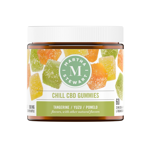 Martha Stewart Chill CBD Gummies 60ct/1500mg 25mg/serving with L-Theanine, 3000 mg/50 mg per serving